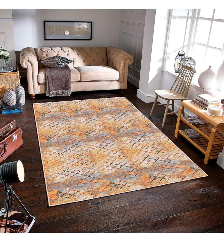 Tappeto, arancione, 70% cotone / 30% ciniglia, 80 x 50 cm