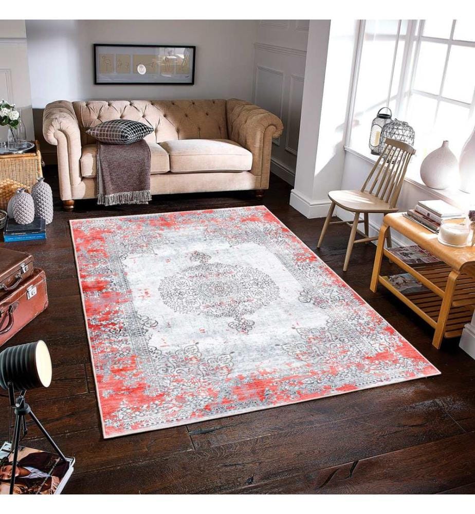 Tappeto, Grigio, 70% Cotone / 30% Ciniglia, 80 x 50 cm
