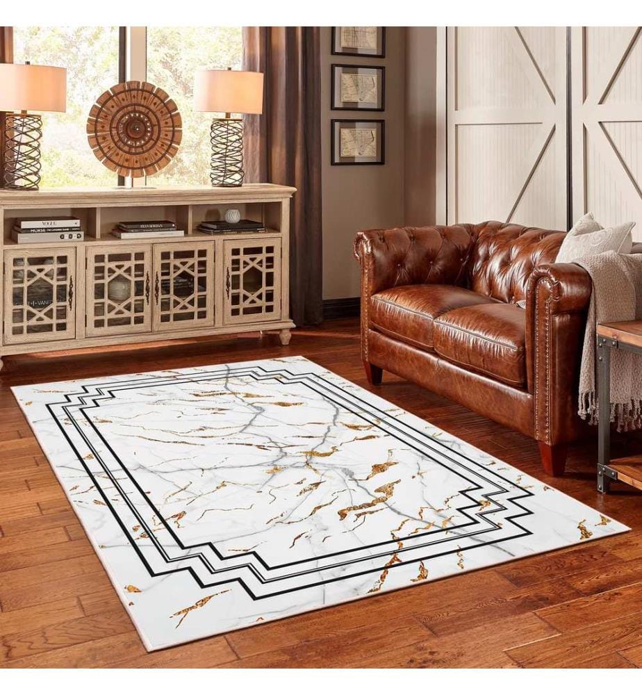 Tappeto, bianco, 70% cotone / 30% ciniglia, 80 x 50 cm