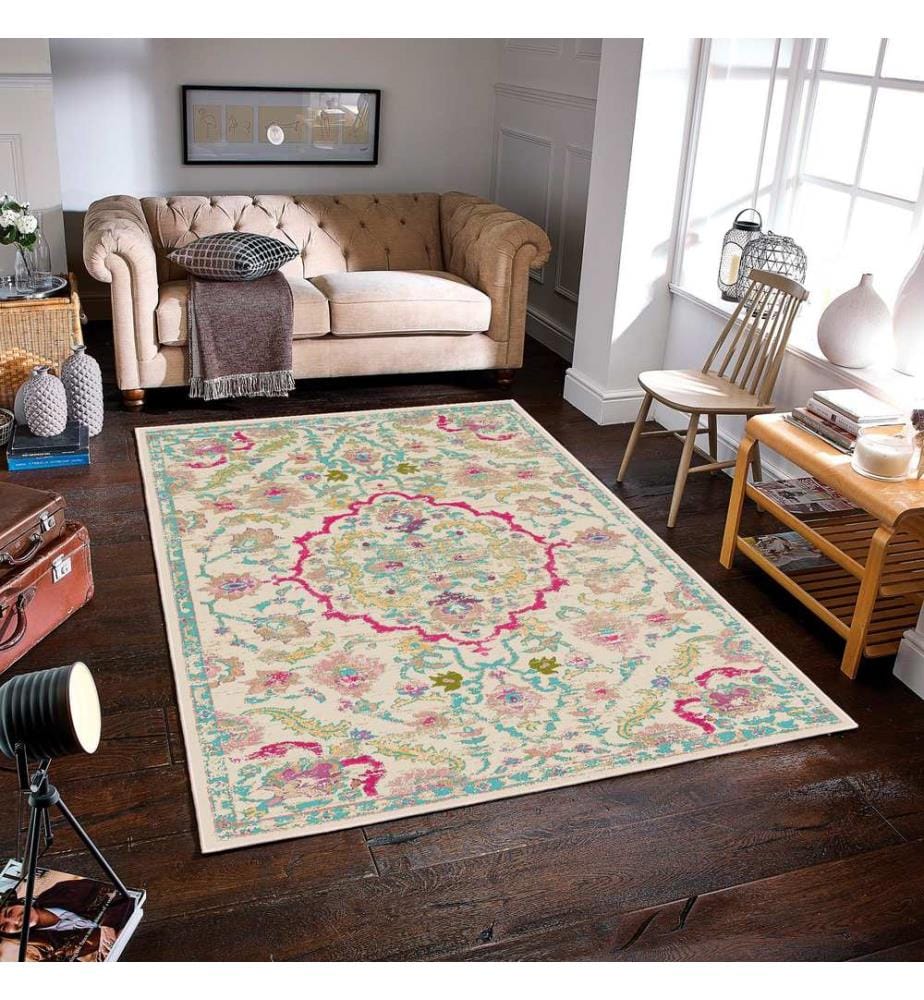 Tappeto, Crema, 70% cotone / 30% ciniglia, 80 x 50 cm