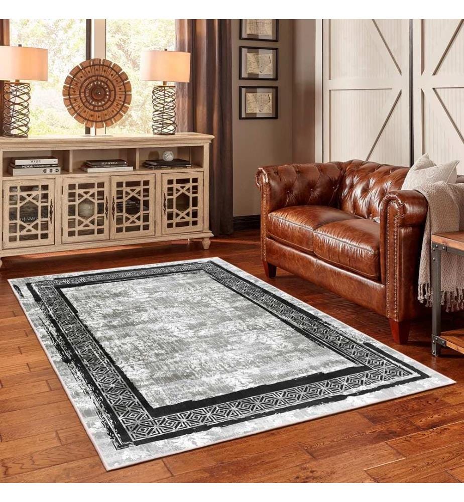 Tappeto, Grigio, 70% Cotone / 30% Ciniglia, 80 x 50 cm