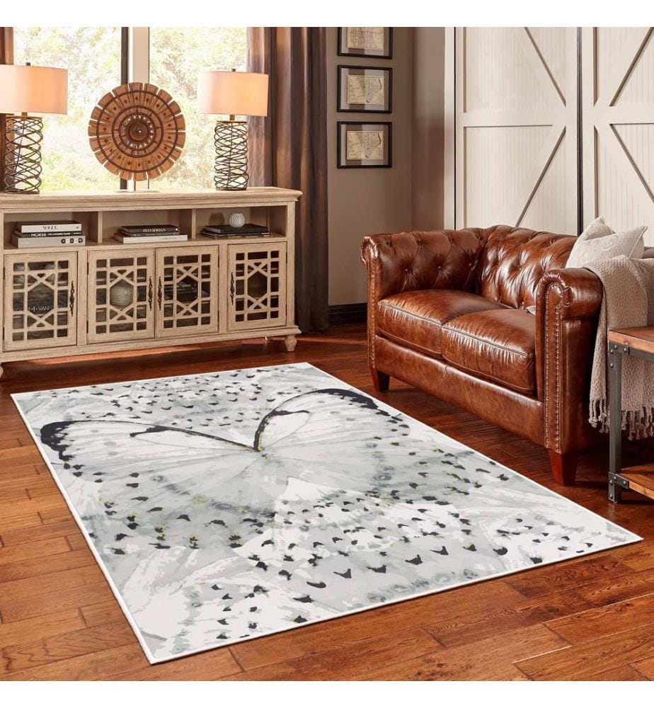 Tappeto, Grigio, 70% Cotone / 30% Ciniglia, 80 x 50 cm