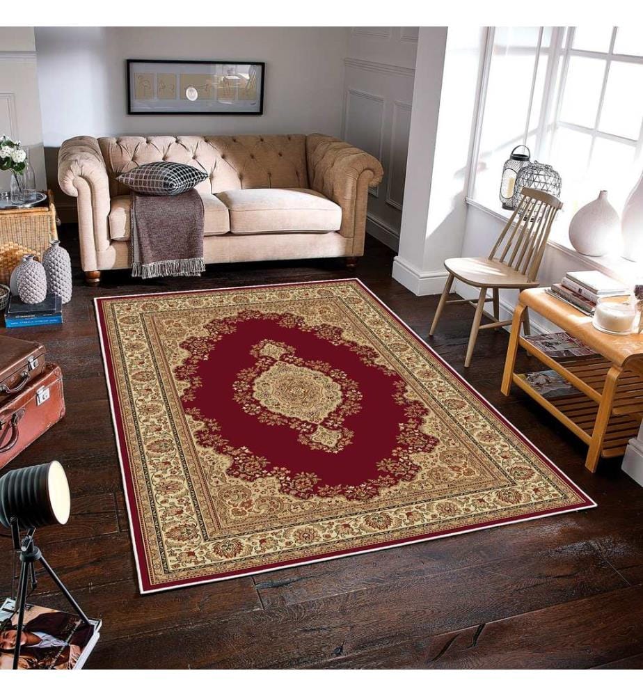 Tappeto, rosso, 70% cotone / 30% ciniglia, 80 x 50 cm