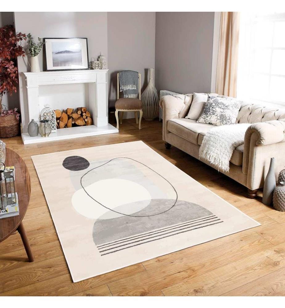 Tappeto, Crema, 70% cotone / 30% ciniglia, 80 x 50 cm