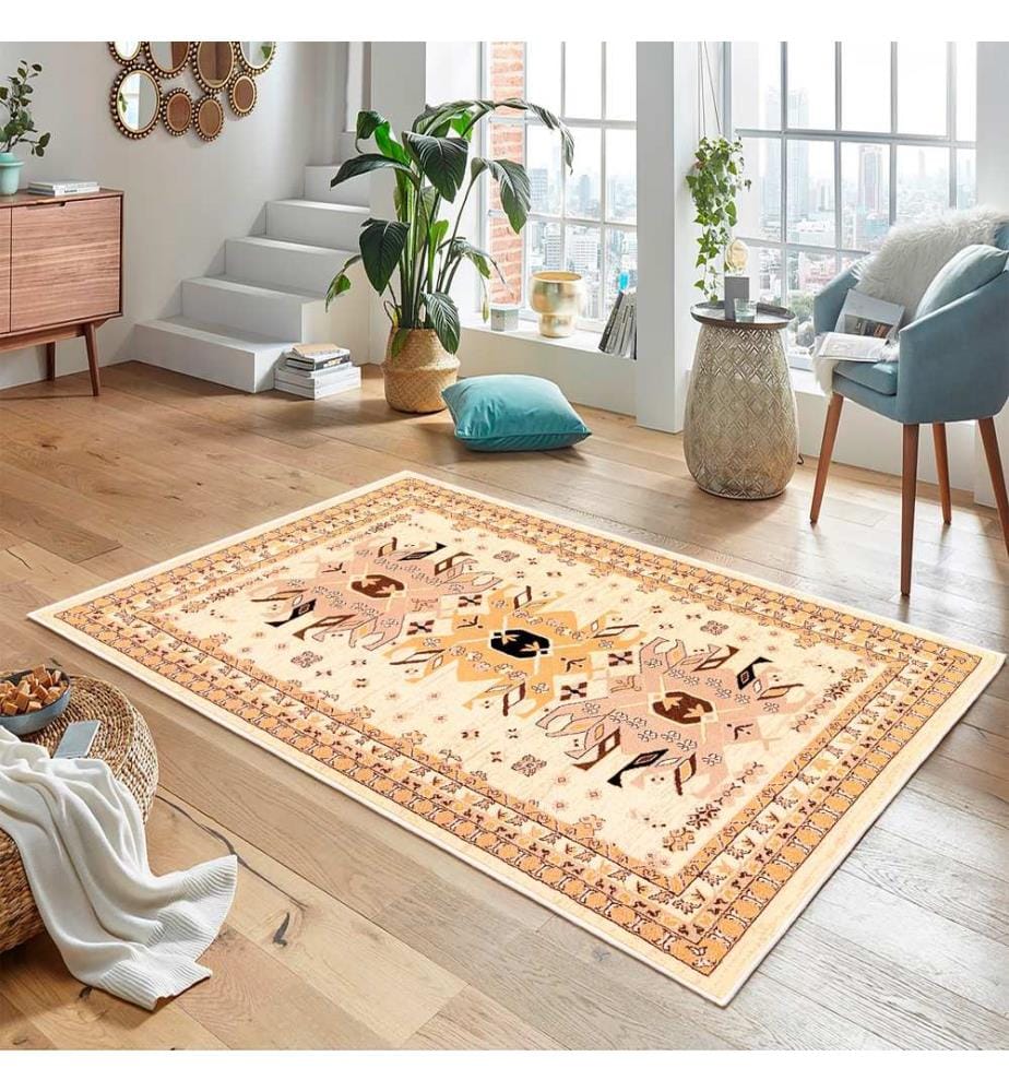 Tappeto, Crema, 70% cotone / 30% ciniglia, 80 x 50 cm