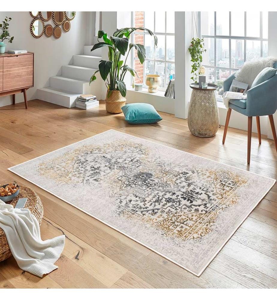 Tappeto, Crema, 70% cotone / 30% ciniglia, 80 x 50 cm