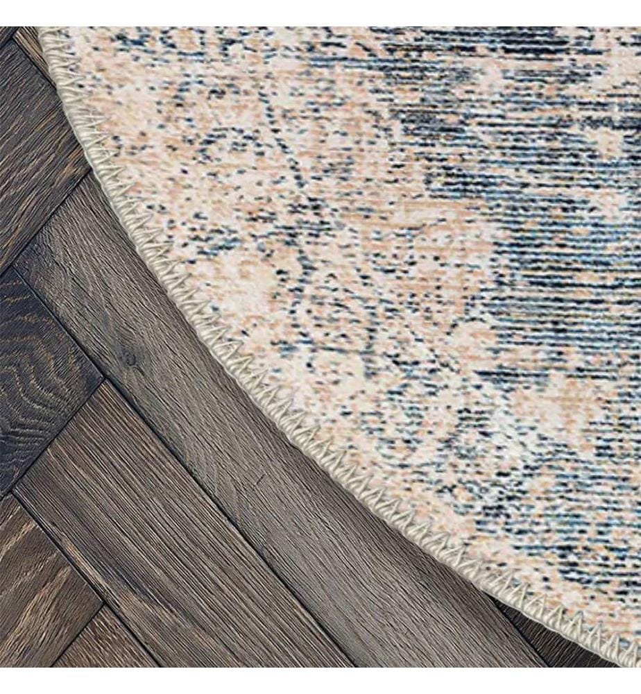 Tappeto, Blu, Crema, 70% cotone / 30% ciniglia, 60 x 60 cm