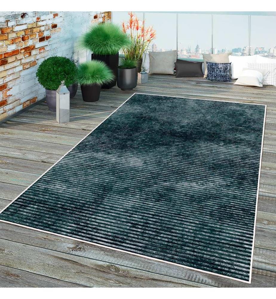 Tappeto, blu, 70% cotone / 30% ciniglia, 80 x 50 cm