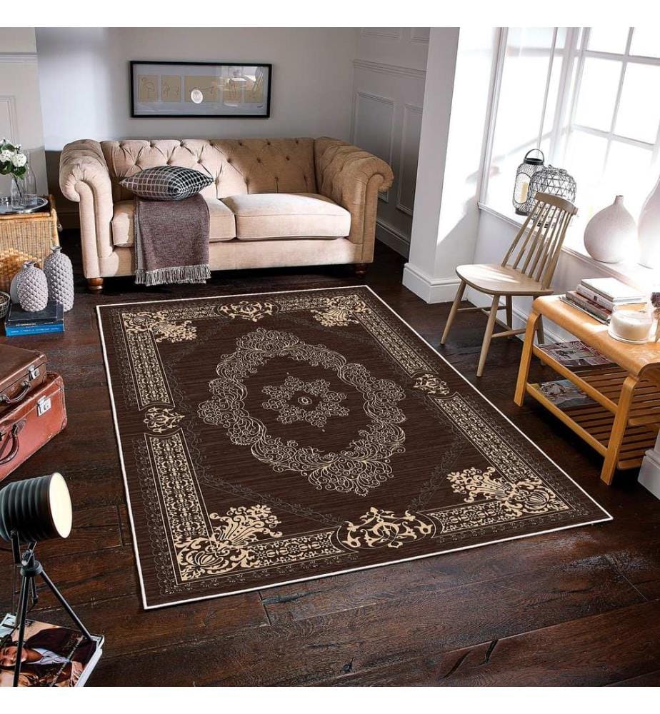 Tappeto, marrone, 70% cotone / 30% ciniglia, 80 x 50 cm