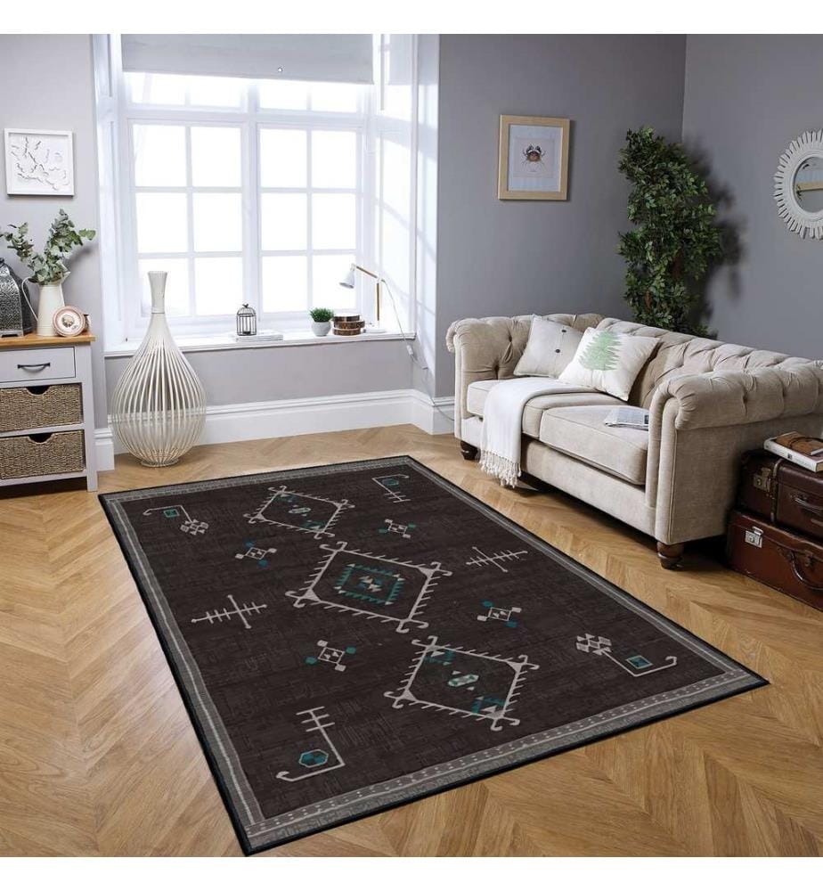 Tappeto, marrone, 70% cotone / 30% ciniglia, 80 x 50 cm