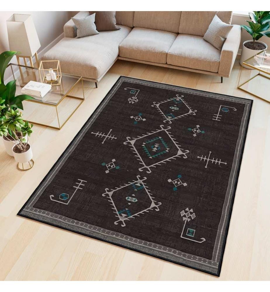 Tappeto, marrone, 70% cotone / 30% ciniglia, 80 x 50 cm