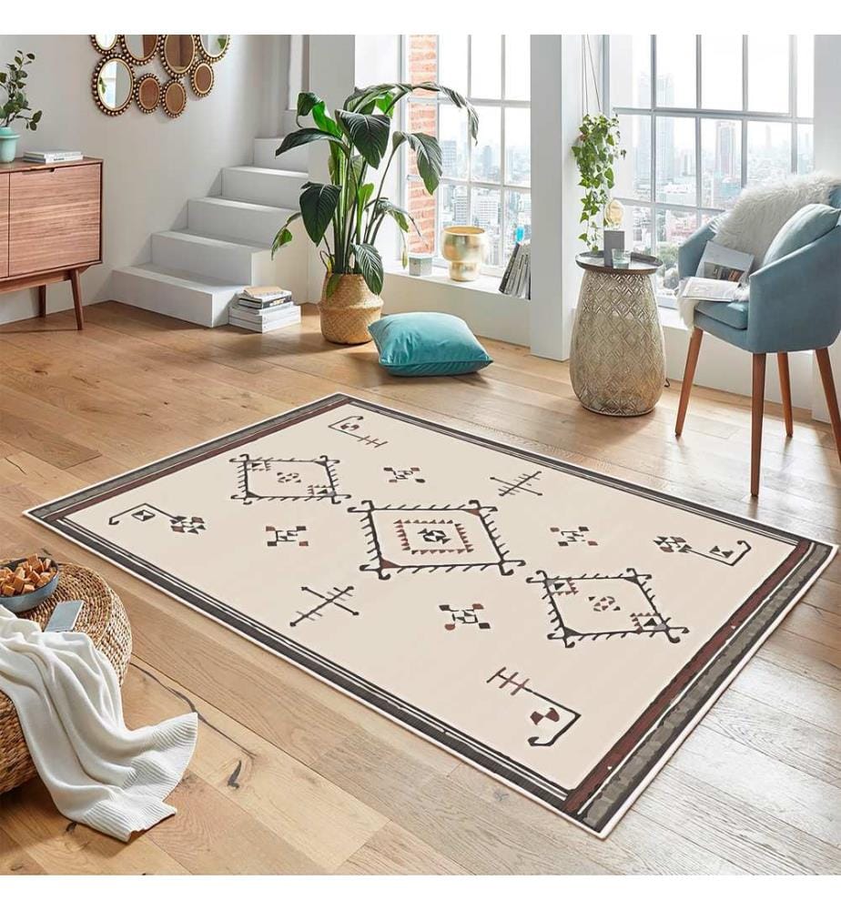 Tappeto, Crema, 70% cotone / 30% ciniglia, 80 x 50 cm