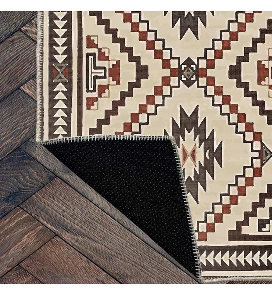Tappeto, Crema, Marrone, 70% Cotone / 30% Ciniglia, 80 x 50 cm