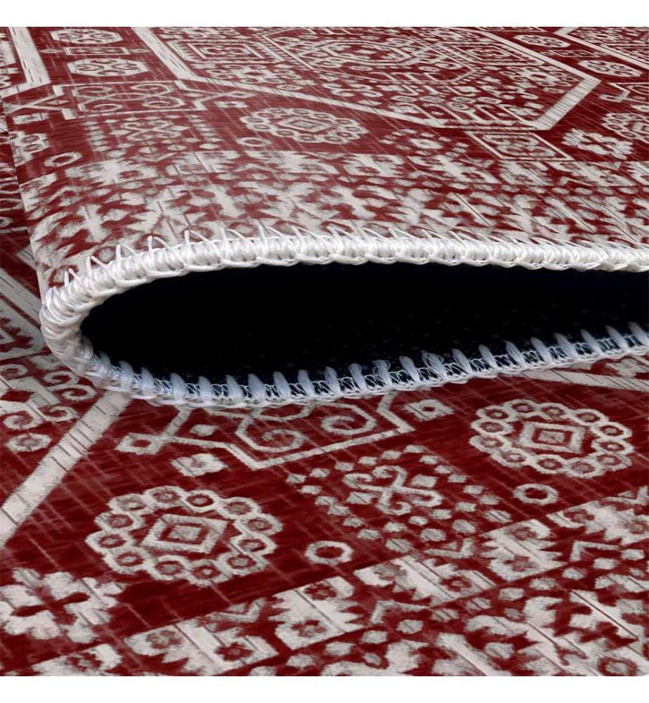 Tappeto, rosso, 70% cotone / 30% ciniglia, 80 x 50 cm