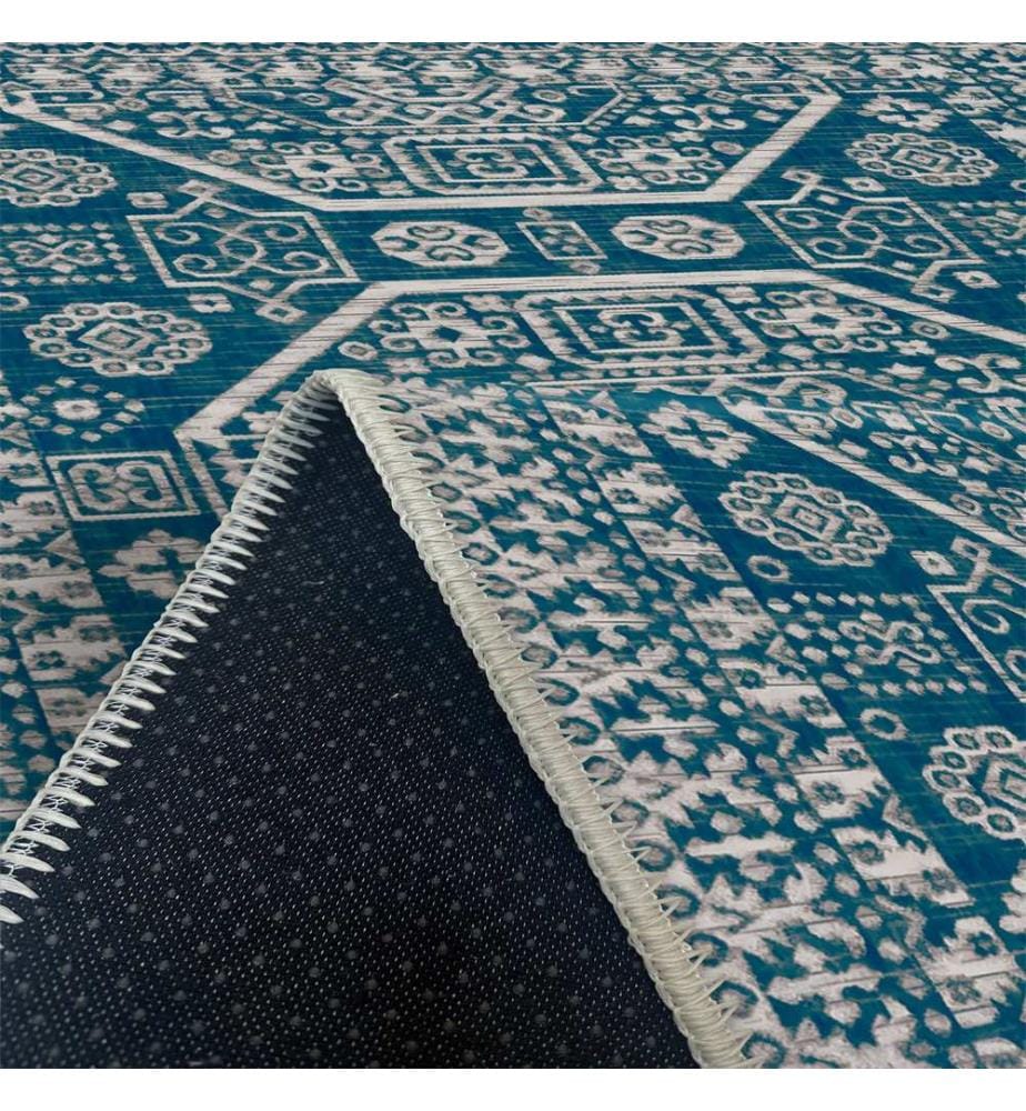 Tappeto, blu, 70% cotone / 30% ciniglia, 80 x 50 cm