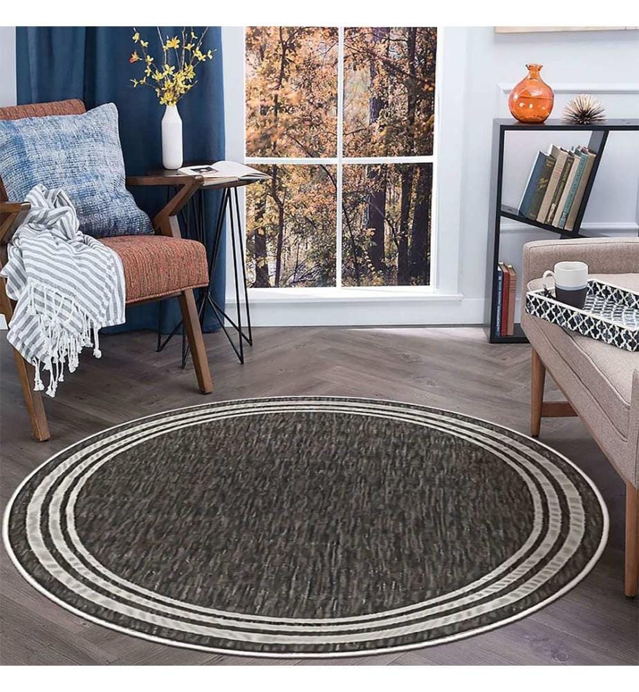 Tappeto, Grigio, 70% Cotone / 30% Ciniglia, Diametro: 50 cm
