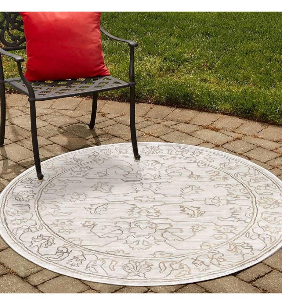 Tappeto, Crema, 70% cotone / 30% ciniglia, diametro: 50 cm