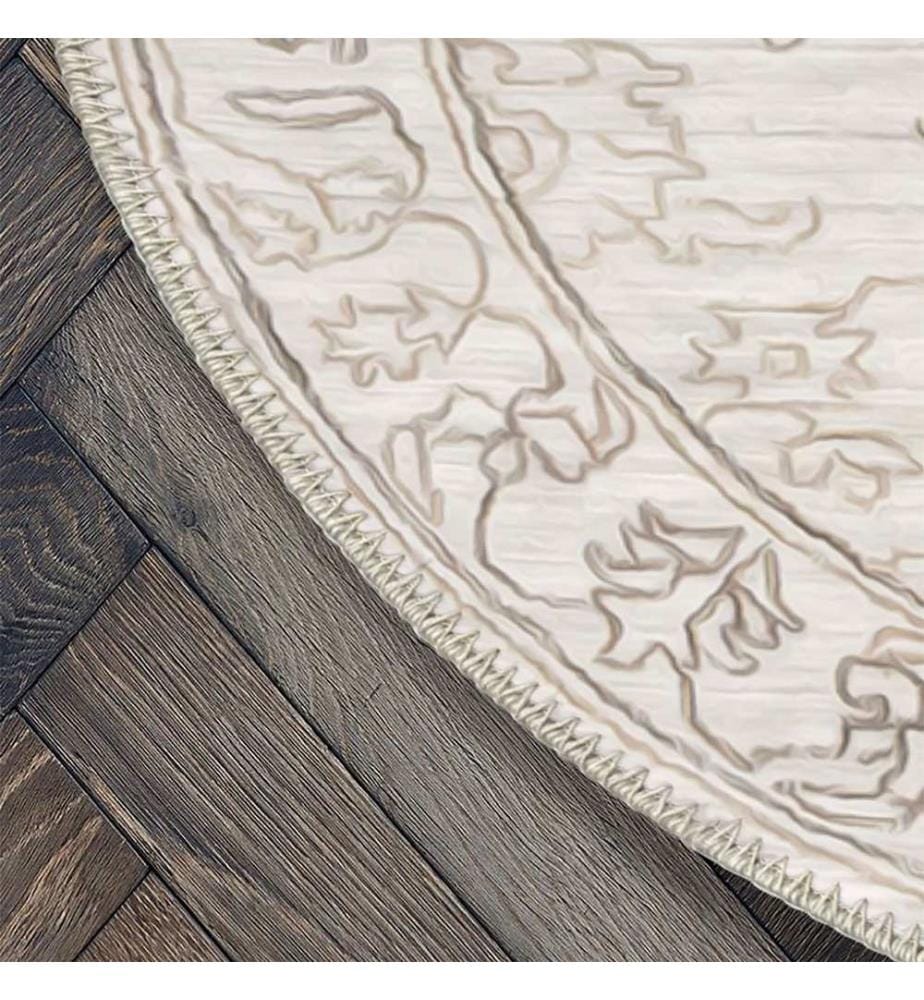 Tappeto, Crema, 70% cotone / 30% ciniglia, diametro: 60 cm
