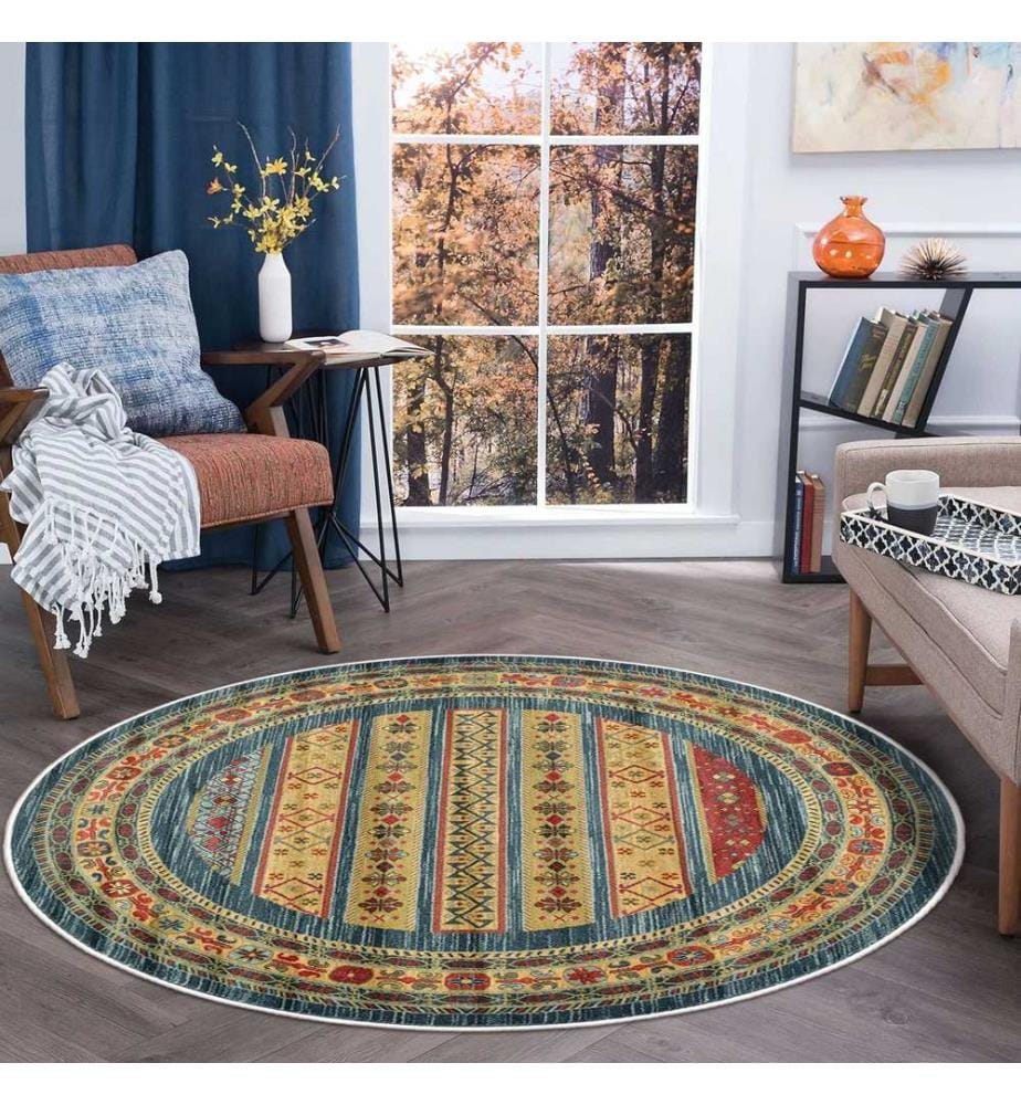 Tappeto, Grigio, 70% Cotone / 30% Ciniglia, Diametro: 60 cm