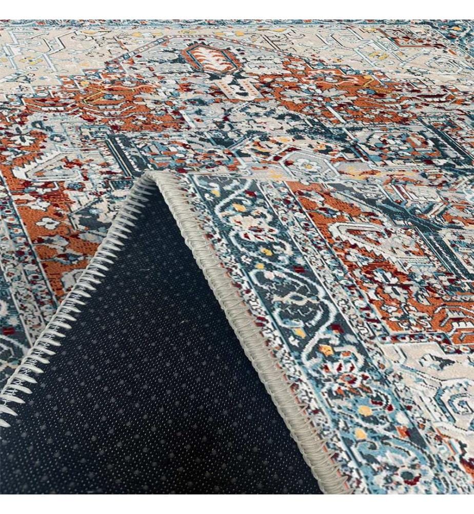 Tappeto, blu, 70% cotone / 30% ciniglia, 80 x 50 cm