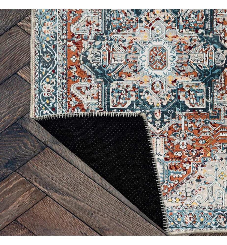 Tappeto, blu, 70% cotone / 30% ciniglia, 80 x 50 cm