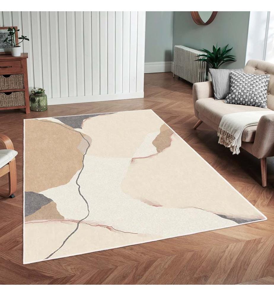 Tappeto, Crema, 70% cotone / 30% ciniglia, 80 x 50 cm