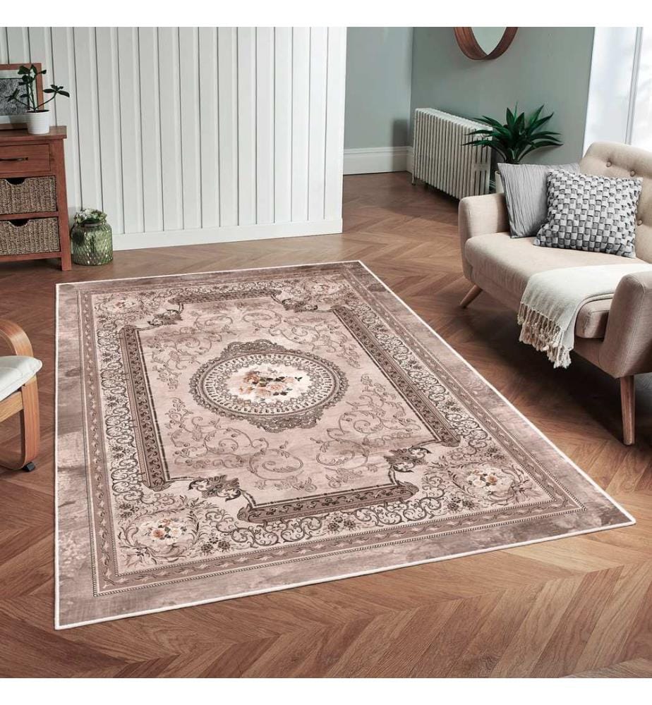 Tappeto, marrone, 70% cotone / 30% ciniglia, 80 x 50 cm