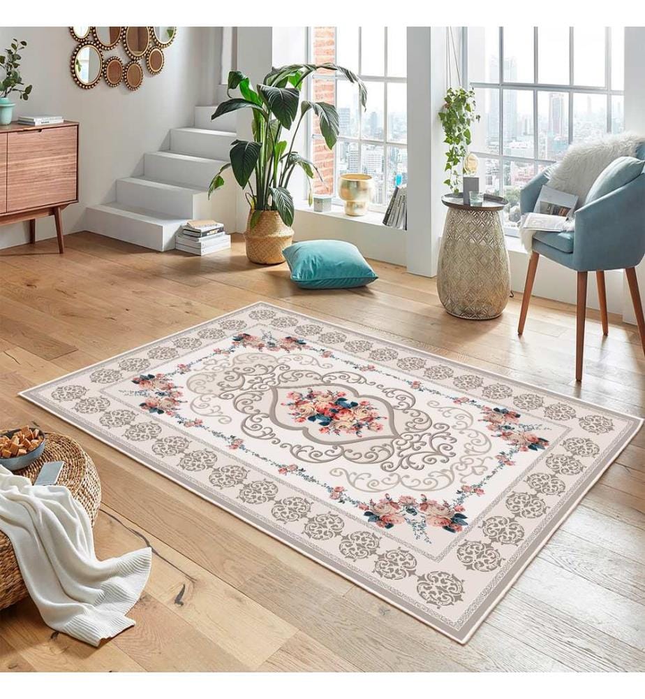 Tappeto, Crema, 70% cotone / 30% ciniglia, 80 x 50 cm