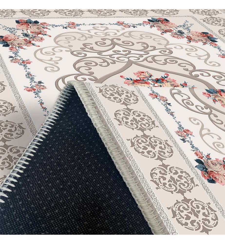 Tappeto, Crema, 70% cotone / 30% ciniglia, 80 x 50 cm