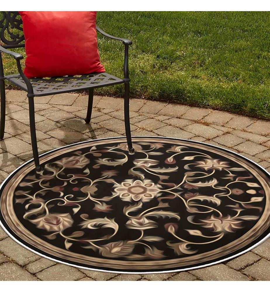 Tappeto, marrone, 70% cotone / 30% ciniglia, diametro: 60 cm