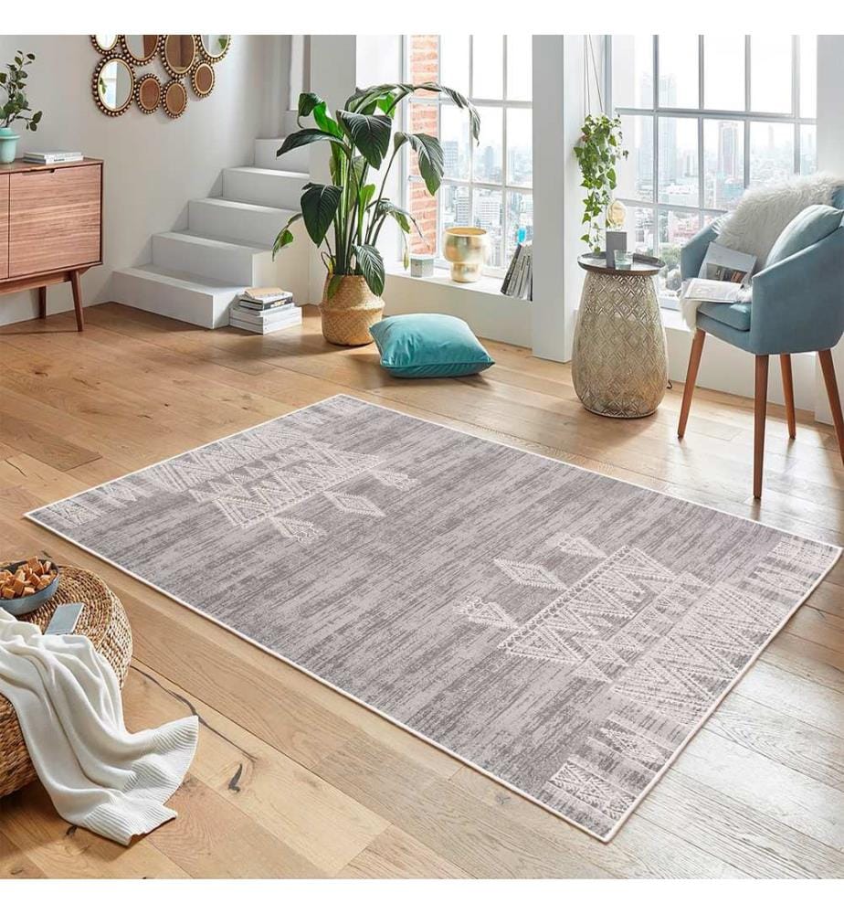Tappeto, Grigio, 70% Cotone / 30% Ciniglia, 80 x 50 cm