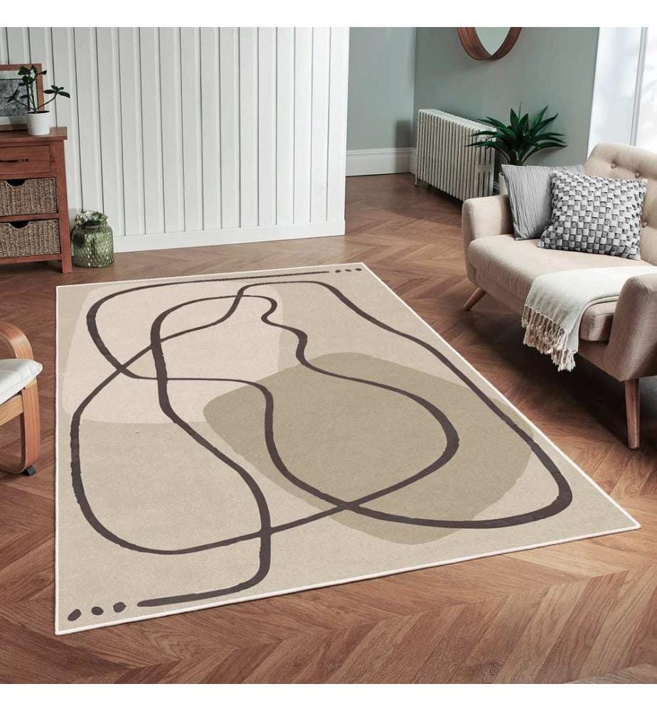 Tappeto, Crema, 70% cotone / 30% ciniglia, 80 x 50 cm