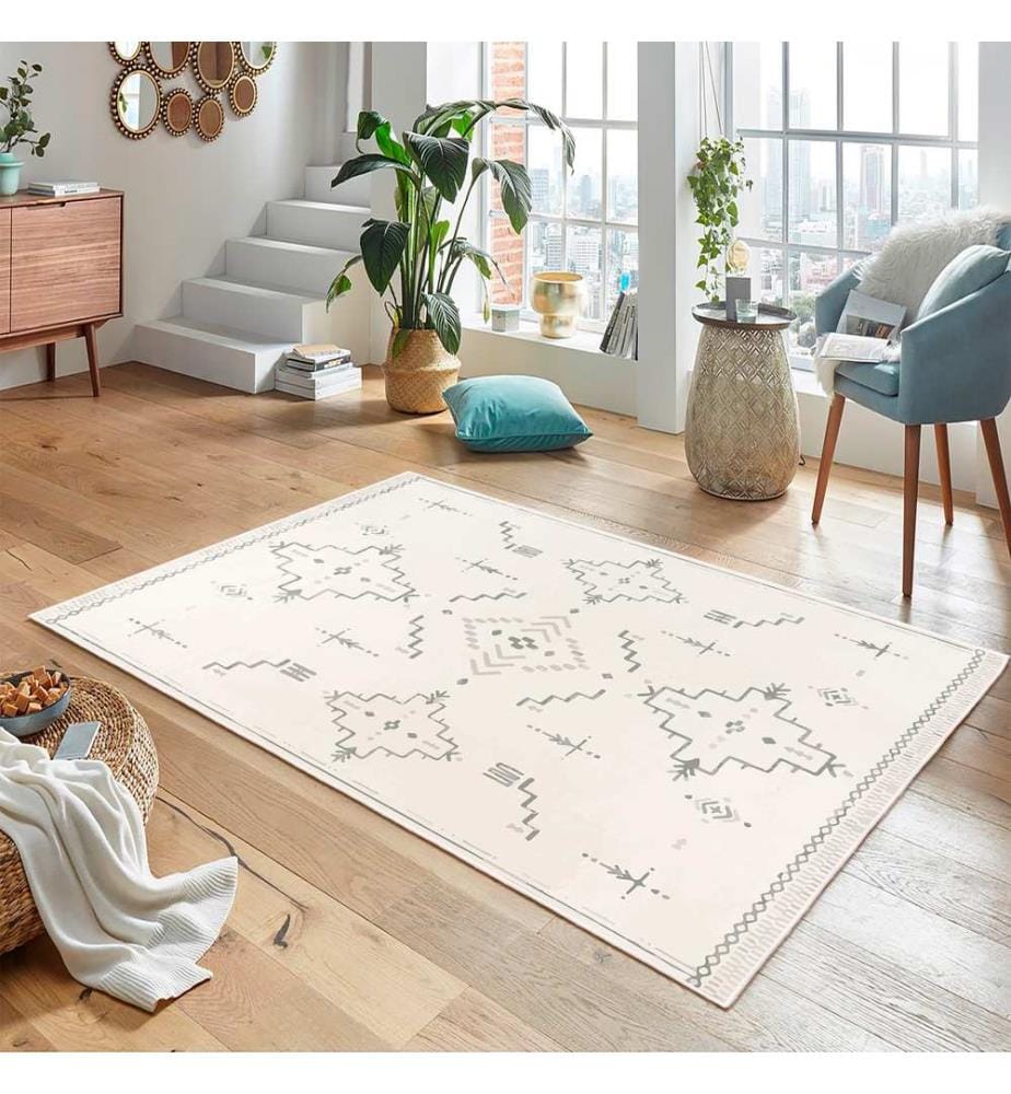 Tappeto, Crema, 70% cotone / 30% ciniglia, 80 x 50 cm