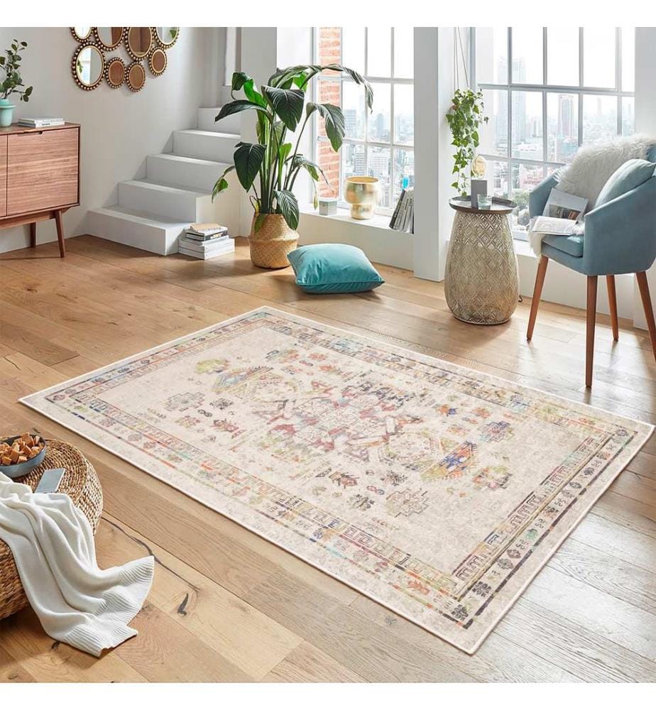 Tappeto, Crema, 70% cotone / 30% ciniglia, 80 x 50 cm