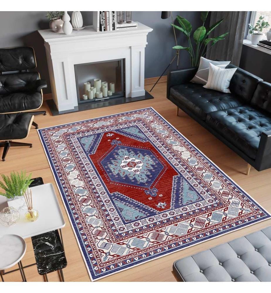 Tappeto, Rosso chiaretto, 70% cotone / 30% ciniglia, 80 x 50 cm
