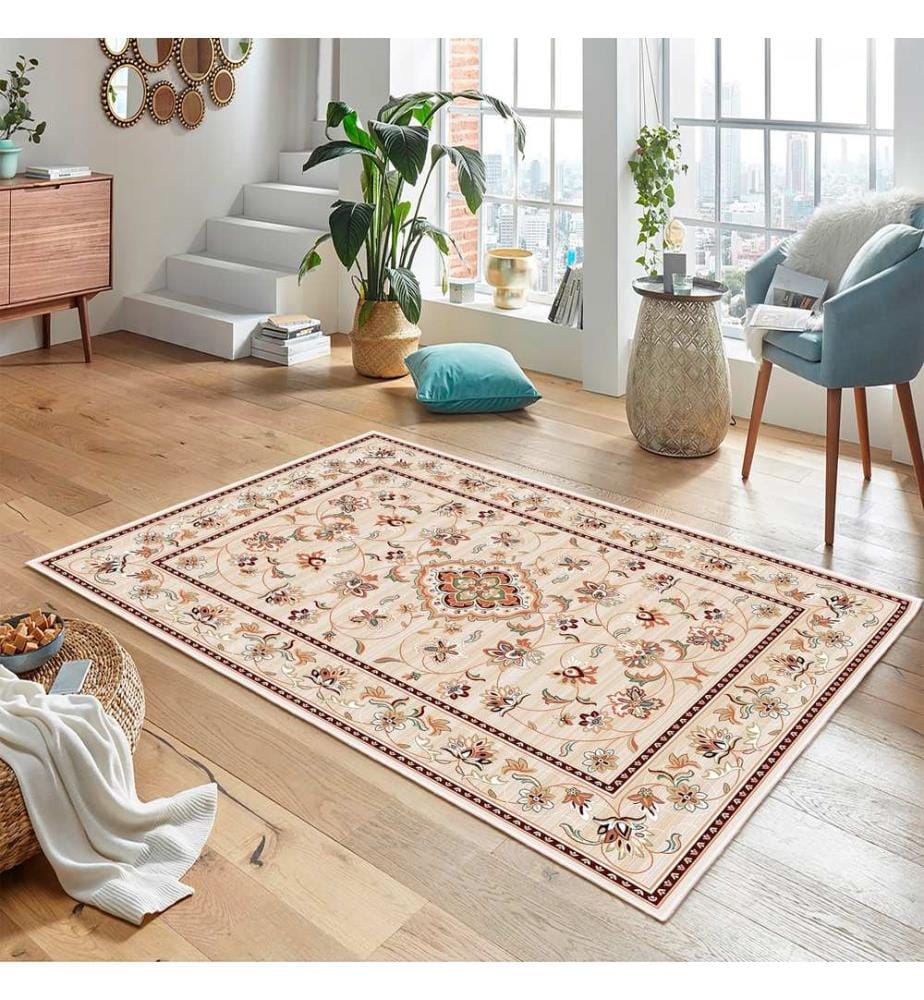 Tappeto, arancione, 70% cotone / 30% ciniglia, 80 x 50 cm