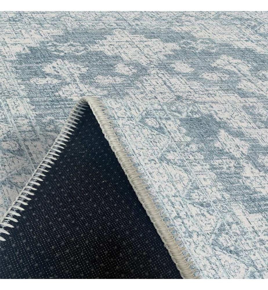 Tappeto, blu, 70% cotone / 30% ciniglia, 80 x 50 cm