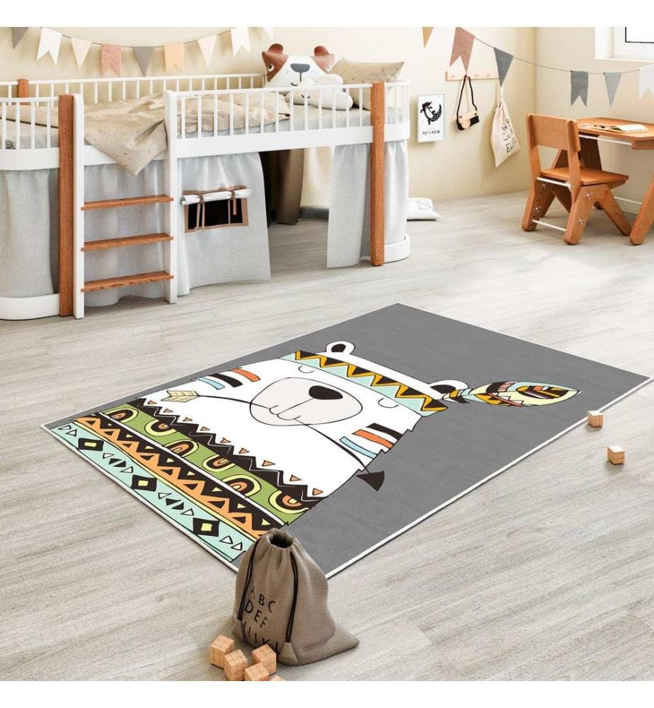 Tappeto, Grigio, 70% Cotone / 30% Ciniglia, 80 x 50 cm
