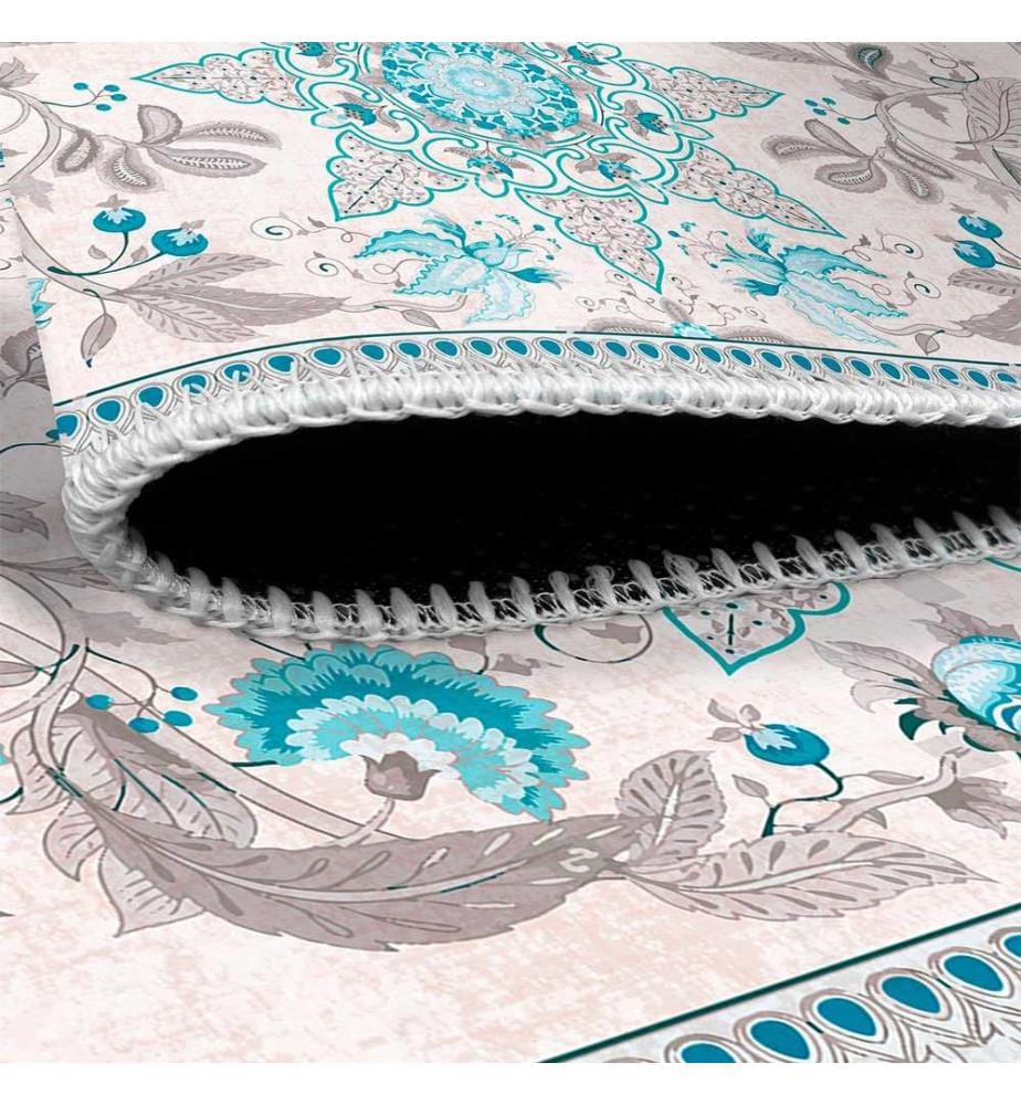 Tappeto, blu, 70% cotone / 30% ciniglia, 80 x 50 cm