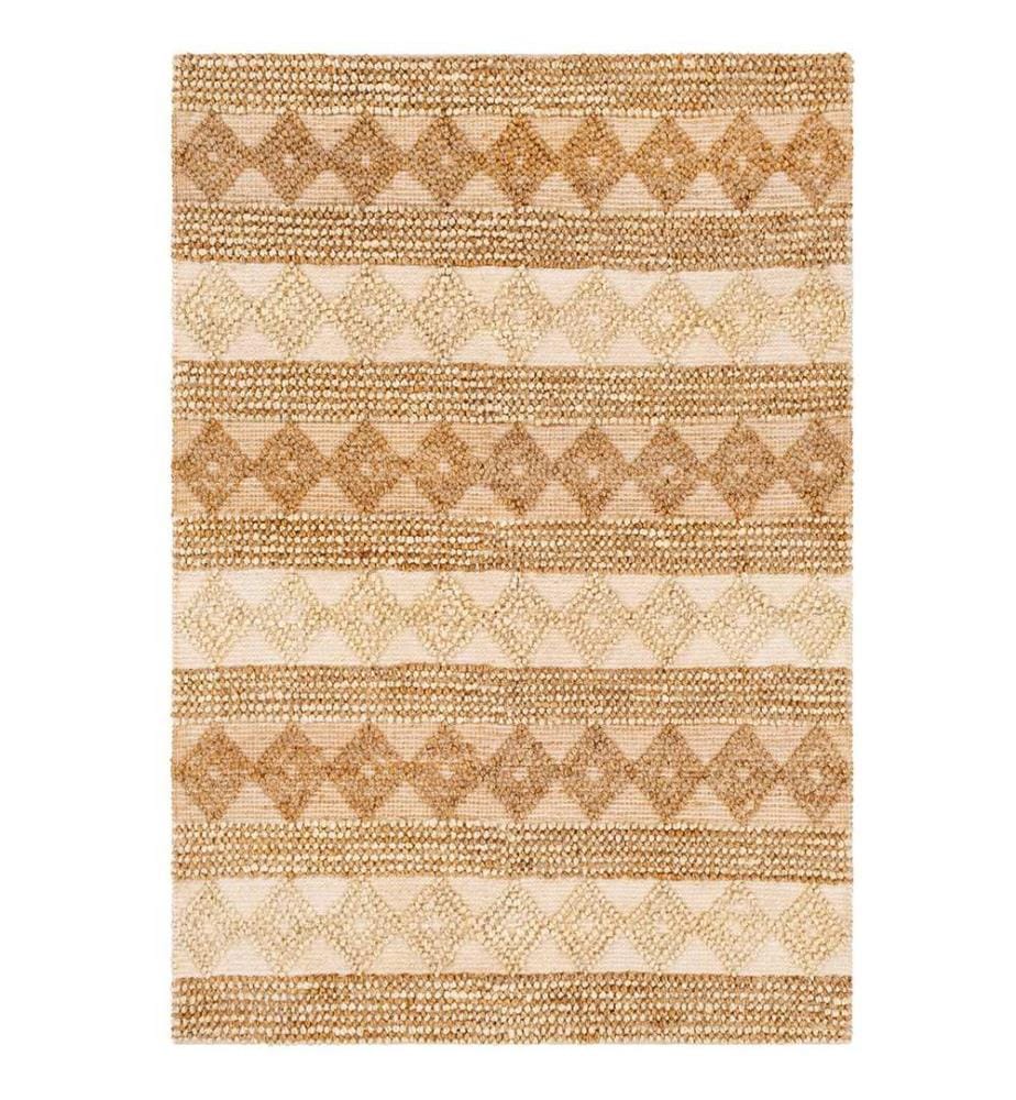 Teppich, Beige, Kamel, 100% Jute, 90 x 150 cm