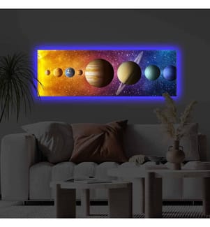 Pittura decorativa su tela illuminata a led, multicolore, tela di poliestere