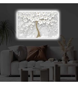 Pittura decorativa su tela illuminata a led, multicolore, tela di poliestere