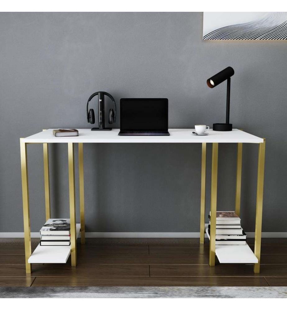 Bureau d'étude, or, blanc, panneau de particules mélaminé
