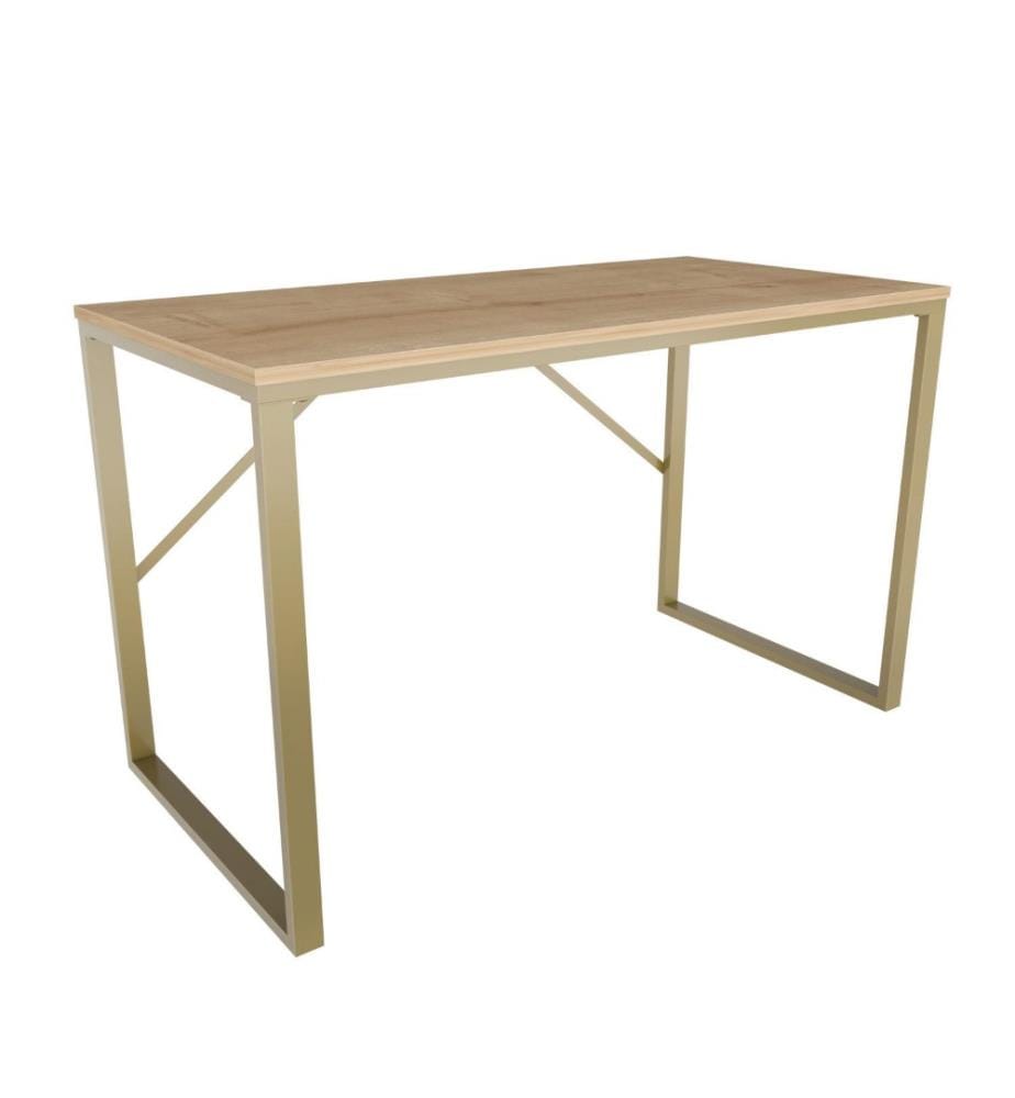 Bureau d'étude, or, chêne, panneau de particules mélaminé