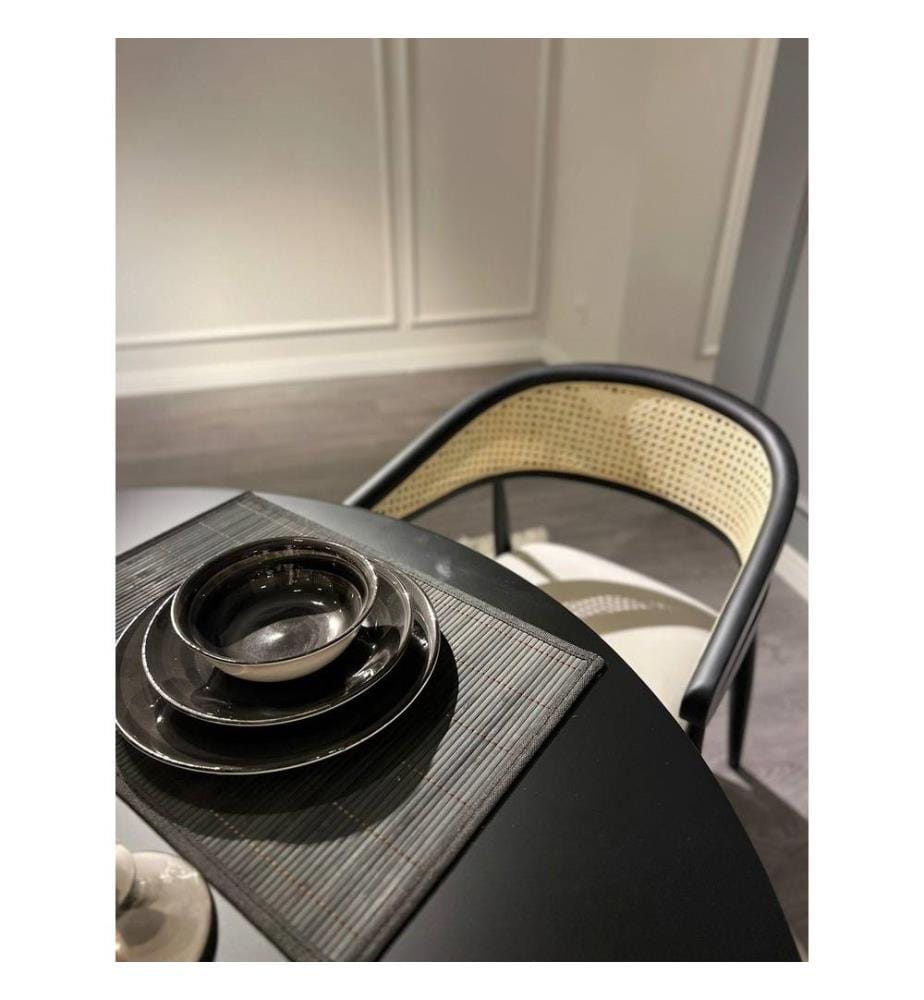 Ensemble table et chaises de salle à manger, 5 pièces, noir, blanc, hêtre