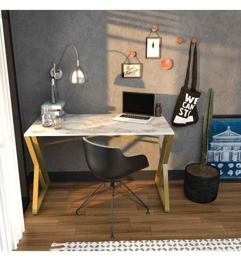 Bureau d'étude, blanc, or, panneau de particules mélaminé