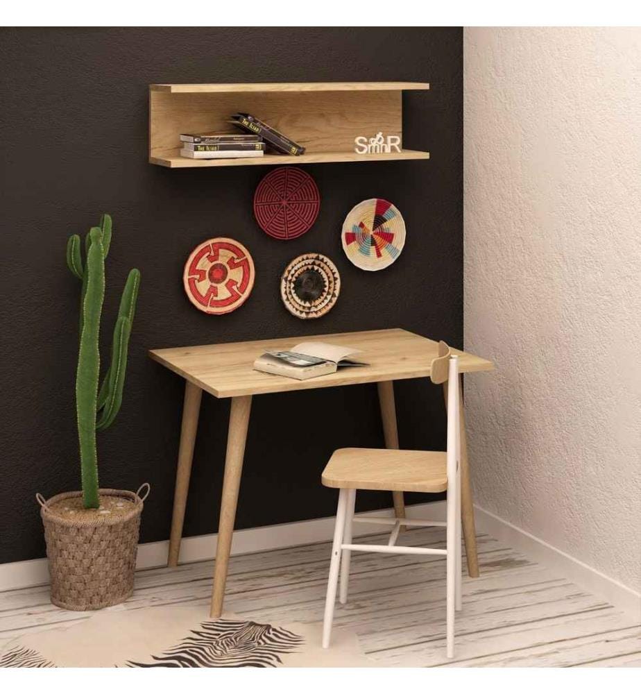 Bureau d'étude, chêne, panneau de particules mélaminé