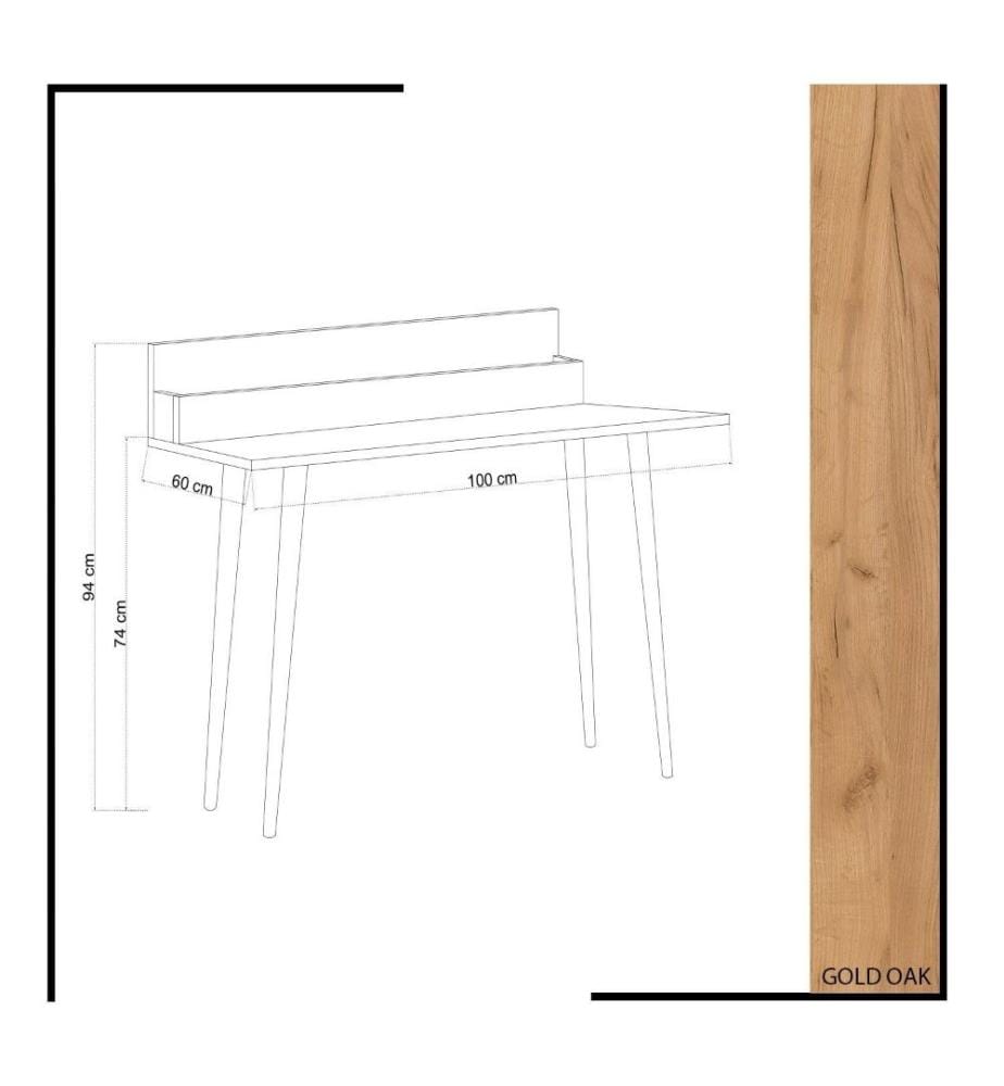 Bureau d'étude, chêne, panneau de particules mélaminé
