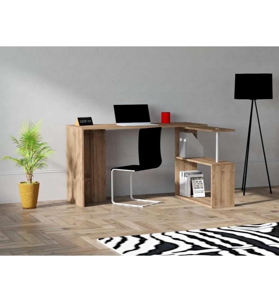 Bureau d'étude, noyer, panneau de particules mélaminé