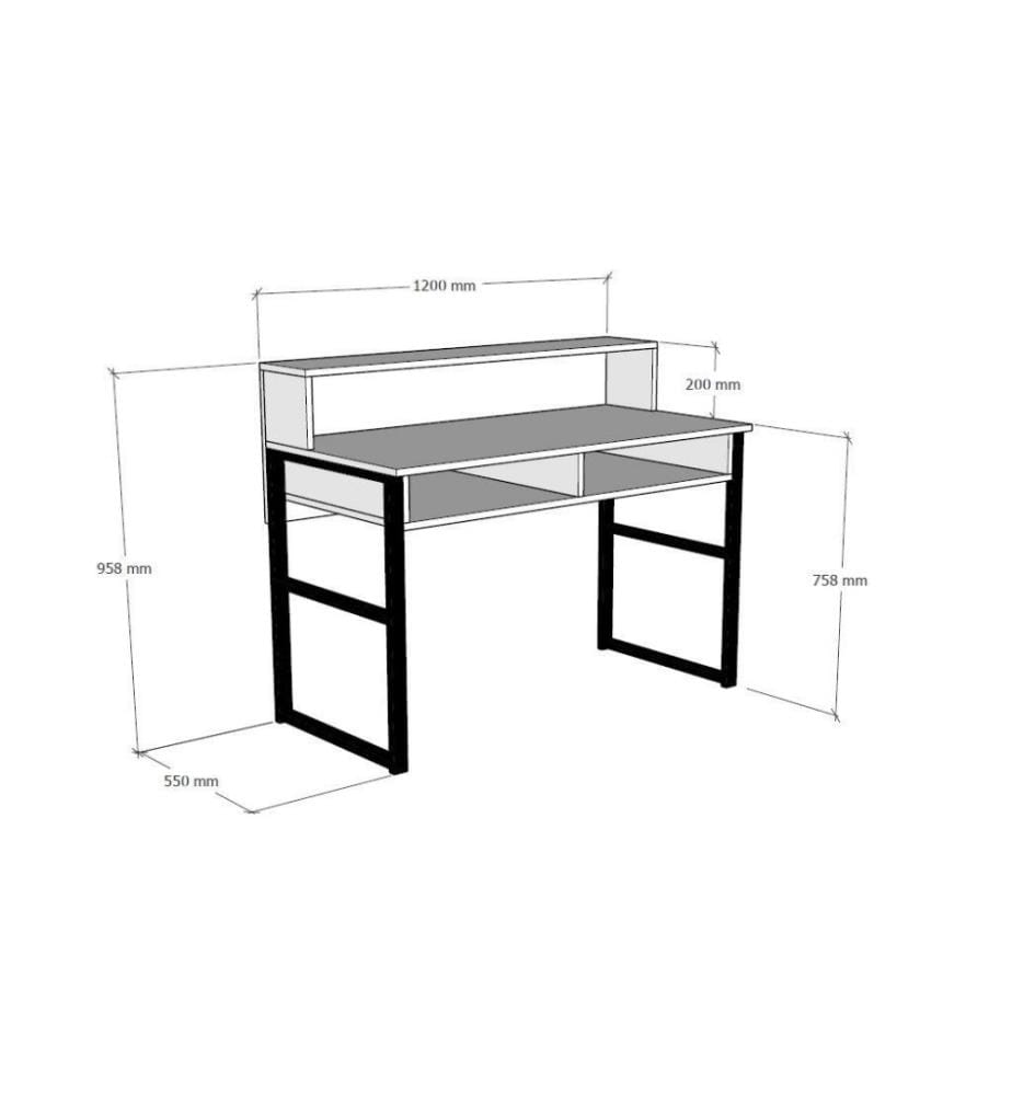 Bureau d'étude, noyer, noir, panneau de particules mélaminé